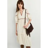 Pepe Jeans für Damen. PL9537908 Kleid Grace gebrochenes Weiß (L), Lässig, Baumwolle, Langarm
