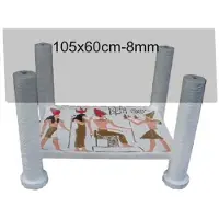 AEA Ägyptische Couchtisch Glastisch Tische Beistelltisch Säulen Statuen Figuren