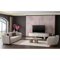 AEA Wohnzimmer-Set mit 3+1 Sitzer, Couchtisch und modernem TV-Lowboard