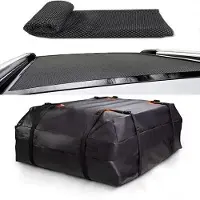 Merkloos Elzusha - Dachträger, 15 Kubikmeter Fassungsvermögen - Wasserdichte Tasche - Rutschfeste Unterlage - Verstellbare Gurte - 420D Oxford-Gewebe - Langlebiges Material - Gepäckträger