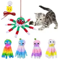 Sonstiges 5er Set Katzenspielzeug Oktopus Plüsch mit Katzenminze und Glöckchen