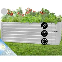 Blumfeldt Hochbeet aus Metall, Wetterfestes Stahlblech-Hochbeet für Balkon & Garten, Rostfreies Hochbeet, Freistehende Hochbeete 180x60x90 cm, 970 L Pflanzkübel Groß für Blumen, Obst, Gemüse