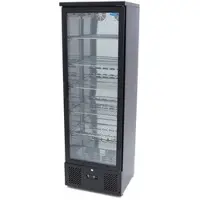 Maxima - Schwarzer Getränkekühlschrank mit Glastür, LED und Dixell Digitalthermostat, 5 verstellbare Einlegeböden, 342 L, 60x51,5x180 cm