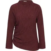 KAFFE CURVE Langarmbluse "Damen Bluse langarm KCrina", Damen, Gr. M, port, Blusen Langarmbluse
