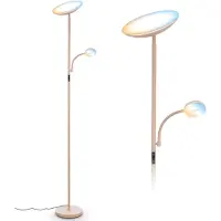Briloner LED-Stehleuchte Sira, beige, CCT, Touchdimmer, Leselicht
