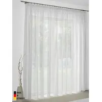 Wirth Vorhang "Sunday, nach Maß, 1 Stück, Kräuselband, halbtransparent" Gr. 4, weiß, B:141cm H:245cm, Jacquard, Baumwolle, Polyester, Gardinen, Vorhang, nach Maß