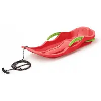 Prosperplast | Schneerutscher Porutscher Schneeflitzer für Kinder Kunststoff Kinderbob Bob Schlitten Rodel Schneegleiter mit Zugseil und Bremse (Grün)