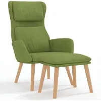 vidaXL Relaxsessel mit Hocker Hellgrün Samt