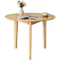 Dripio Runder Esstisch aus Massivholz, 80 cm, Natur