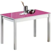 Dripio Esstisch mit Glasplatte, fuchsia, Metallgestell, 90x50 cm