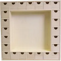 Dripio Hölzerner Adventskalender, Beige, 39 x 39,5 x 6,5 cm