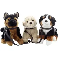 Uni Toys Plüschhund mit Leine, 16 cm, umweltfreundlich
