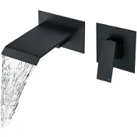Sonstiges Waschtischarmatur Wandmontage Schwarz Wasserfall Einhandgriff 2-Loch Unterputz