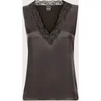 MADELEINE Trägertop "Top Lingerie-Top aus Seidensatin" edle Spitze am Ausschnitt