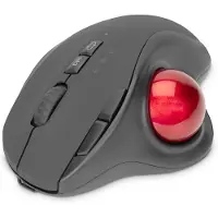 Digitus Ergonomische Trackball Maus, drahtlos, rechts, Trackball, RF Wireless + Bluetooth, 2400 DPI, 4000 fps, Schwarz