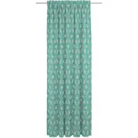 Adam Audio Vorhang ADAM "Retro Floret" Gr. 1, blau (petrol), B:142cm H:145cm, Jacquard, Baumwolle, Gardinen, Vorhang, aus 100% Bio-Baumwolle