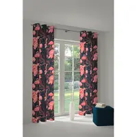 Adam Audio Vorhang ADAM "Eden" Gr. 1, bunt (pink, dunkelblau), B:145cm H:145cm, Jacquard, Baumwolle (Bio-Baumwolle), Gardinen, Vorhang, aus 100% Bio-Baumwolle