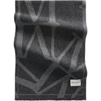 Marc O'Polo Wollschal , Damen, grau (medium grau), Strick, Schurwolle, Modetücher Wollschal, mit auffälligem Allover-Monogramm-Design