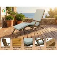 Prestige Home Living Outdoor Ergonomische Sonnenliege, Saunaliege inkl. Auflage aus Akazienholz