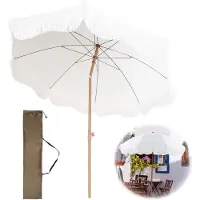 Sonstiges Gartenschirm Rund 180cm UV 50+ mit Fransen, wasserdicht, neigbar