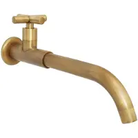 Sonstiges Wandmontierte Kaltwasserarmatur Messing Antik 26 cm gebürstet drehbar 1/2 Zoll Anschluss