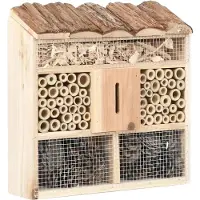 OEM Insektenhotel, Fichtenholz-Konstruktion, umweltfreundliches Design, armeegrün