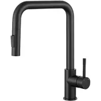 CECIPA Küchenarmatur Schwarz Ausziehbar mit 2 Strahlarten, 304 Edelstahl, Hochdruck, Einlochmontage