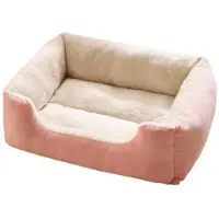 Sonstiges Hundebett Rechteckig Flauschig Plüsch Haustierbett Katzenbett Rosa M-50x40x15cm