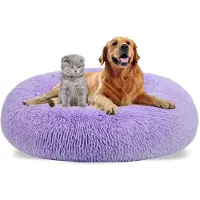 Sonstiges Hundebett rund Ø110cm Plüsch waschbar rutschfest lila