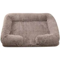 Sonstiges Hundebett Rechteckig Flauschig Plüsch Waschbar Hellbraun M 57x45cm