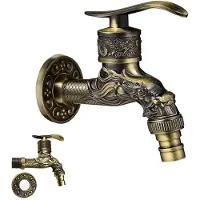 Sonstiges Gartenwasserhahn mit Drachenmotiv, Zinklegierung, Antik-Kupfer-Optik, Wandarmatur für Haus, Küche, Bad, Outdoor