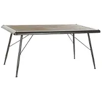 OEM Esstisch aus Fichtenholz und Metall, 161x90x75 cm, natur/hellgrau