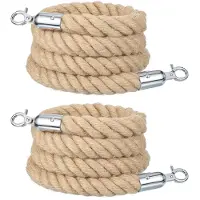 Dripio Jute-Absperrband 2er-Pack, 1,8 m, 3,2 cm Ø, gelb, für Events