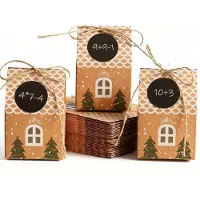 Dripio Adventskalender-Häuser 50 Stück zum Befüllen mit Zahlenaufklebern