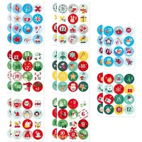 Dripio Adventskalender-Sticker 1-24, Zahlenaufkleber, 16/8/4 Bögen, selbstklebend