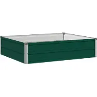 Syfax Hochbeet im Garten Grün 100 x 80 x 24 cm Verzinkter Stahl
