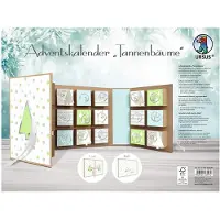Dripio Adventskalender Buchform Tannenbäume 22,4x16,1x5,3 cm Kraftkarton