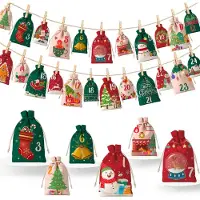 Dripio Adventskalender zum Befüllen, 24 Stück, DIY-Set mit Holzklemmen