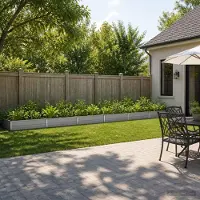 Syfax Hochbeet im Garten Grau 600 x 80 x 24 cm Verzinkter Stahl