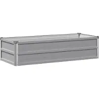 Syfax Hochbeet im Garten Grau 100 x 40 x 24 cm Verzinkter Stahl