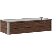 Syfax Hochbeet im Garten Schwarznuss 100 x 40 x 24 cm