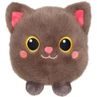 GIPSY TOYS Moko Maru Kitty Plüschkatze, 20 cm, taupe – weiches Polyester, große bestickte Augen