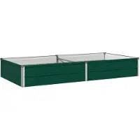 Syfax Hochbeet im Garten Grün 160 x 80 x 24 cm Verzinkter Stahl