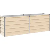 Syfax Hochbeet im Garten Elfenbein 163 x 40 x 55 cm Verzinkter Stahl