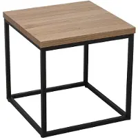 Dripio Eckbeistelltisch Holz/Metall 50x50x50 cm Natur/Schwarz