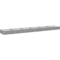 Syfax Hochbeet im Garten Grau 480 x 80 x 24 cm Verzinkter Stahl
