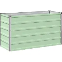 vidaXL Hochbeet im Garten Pastellgrün 100 x 40 x 55 cm Stahl
