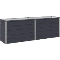 vidaXL Hochbeet im Garten Anthrazit 160 x 40 x 55 cm Stahl