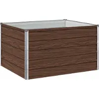 Syfax Hochbeet im Garten Schwarznuss 100 x 80 x 55 cm