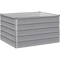 Syfax Hochbeet im Garten Grau 100 x 80 x 55 cm Verzinkter Stahl